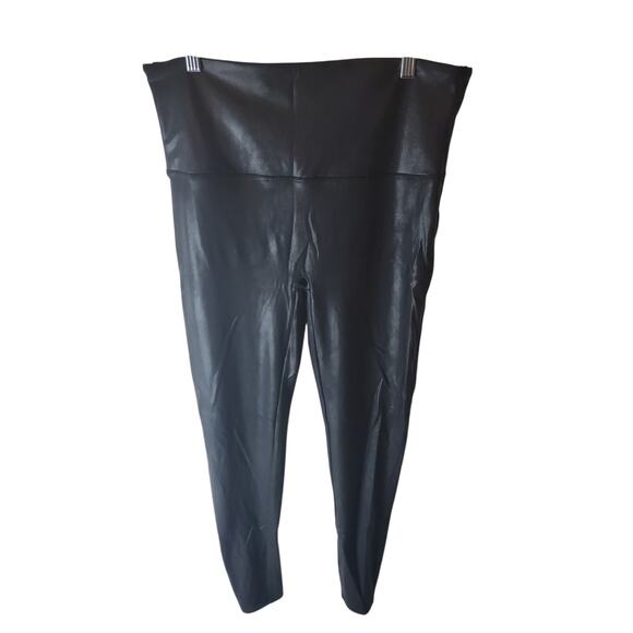 Spanx Shiny Black 2X Leggings - Picture 1 of 6